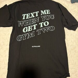 Alphalete Black Tee with White Text